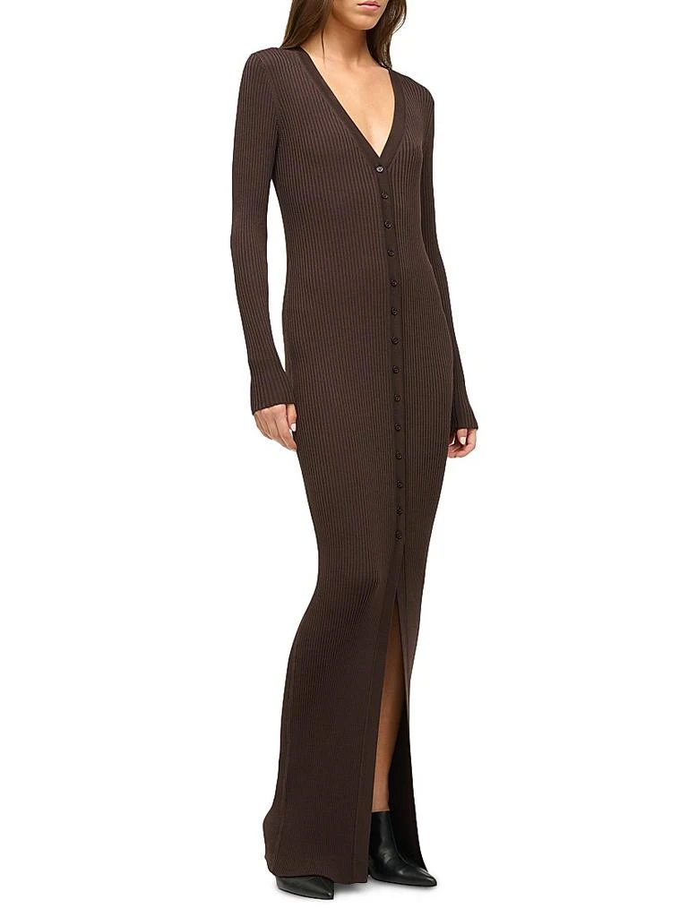 Staud Shoko Rib-Knit Long-Sleeve Maxi Dress 3