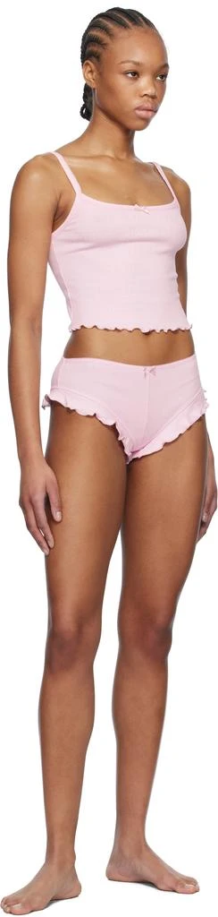 SKIMS Pink Logo Pointelle Cropped Cami Pyjama Set 4