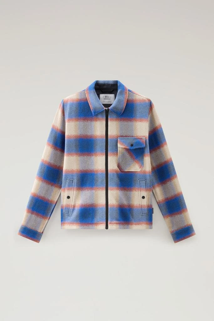 Woolrich Shirt Jacket in Manteco Recycled Cotton Blend - Men - Blue 5