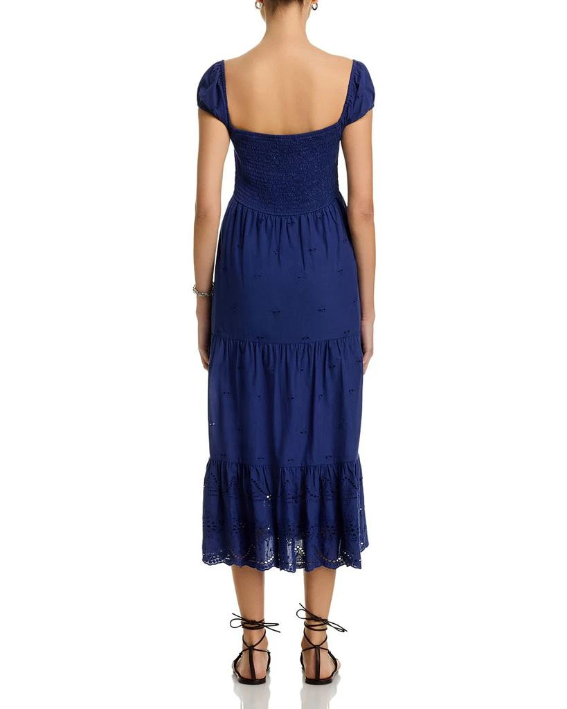 AREA Eyelet Smocked Midi Dress 4