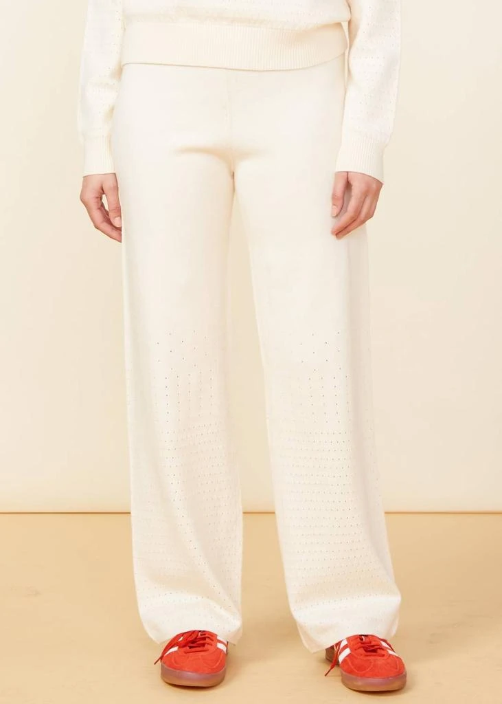 Monrow Monrow - Supersoft Open Knit Flare Pants 1