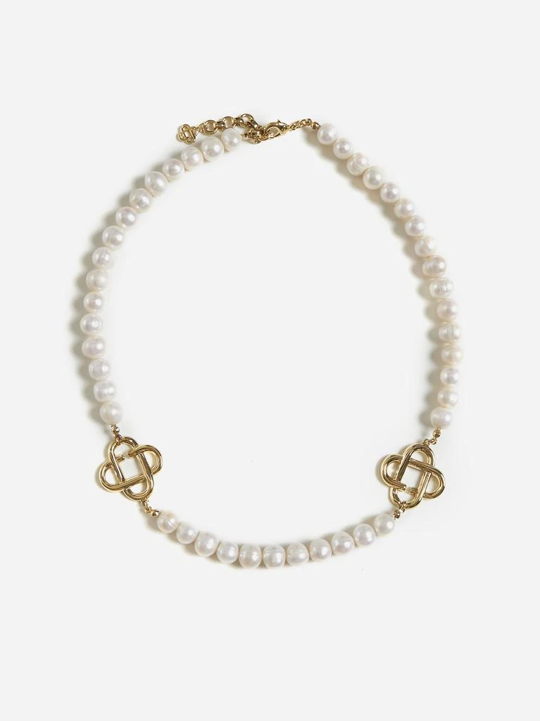 CASABLANCA Pearl logo necklace 1