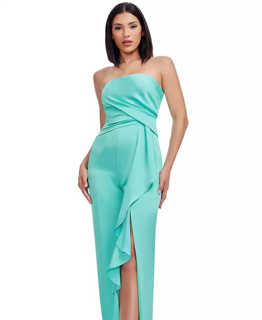 Dress The Population Women's Shawn Ruffled Side-Slit Jumpsuit 3