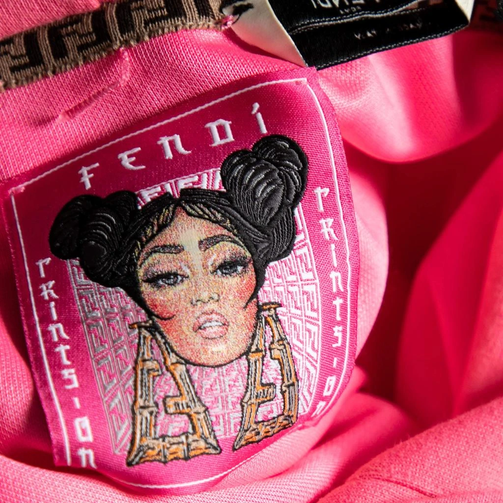 Fendi Fendi Pink Knit Nicki Minaj Printed and Embroidered Hoodie M 5