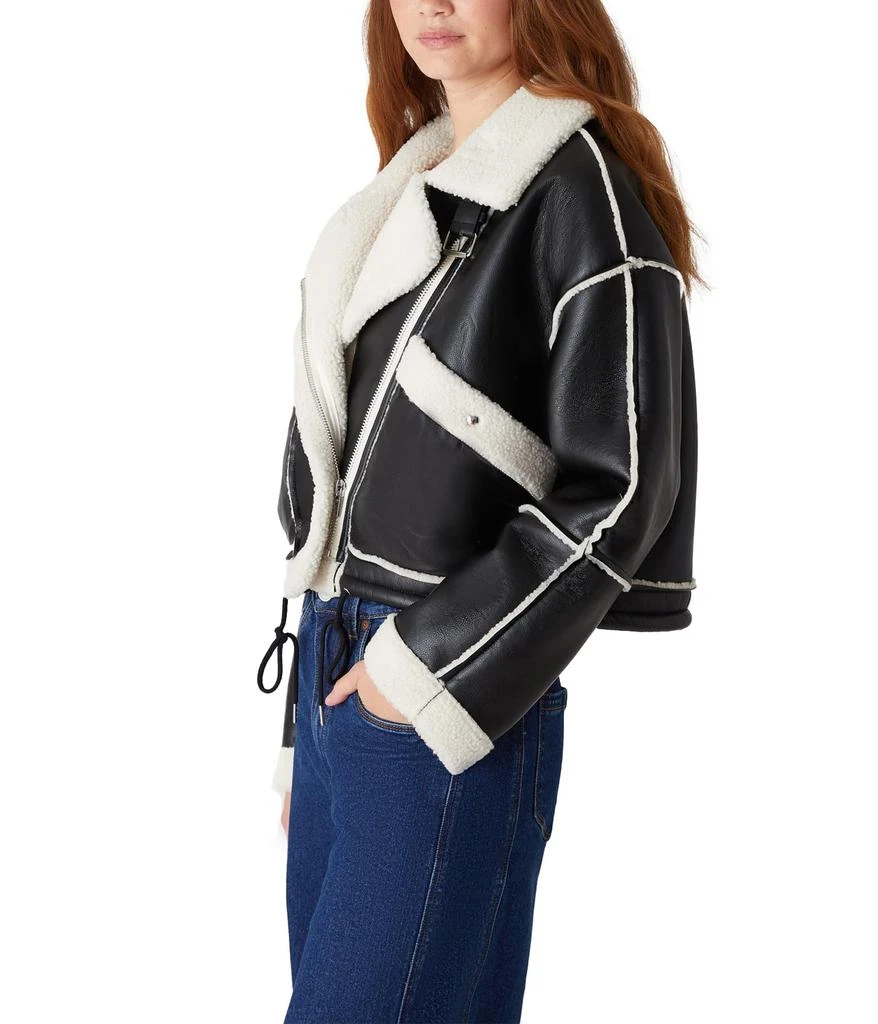 Blank NYC Leather and Sherpa Bonded Moto Jacket 3