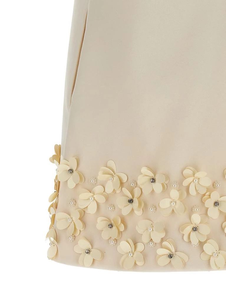 Self Portrait Self-Portrait 'Cream Crepe 3D Sequin Mini' Dress 4