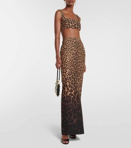 Valentino Crêpe Couture leopard-print crop top 2