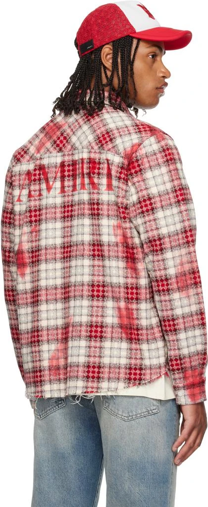 AMIRI Red 
White MA Quad Bleach Flannel Shirt 3