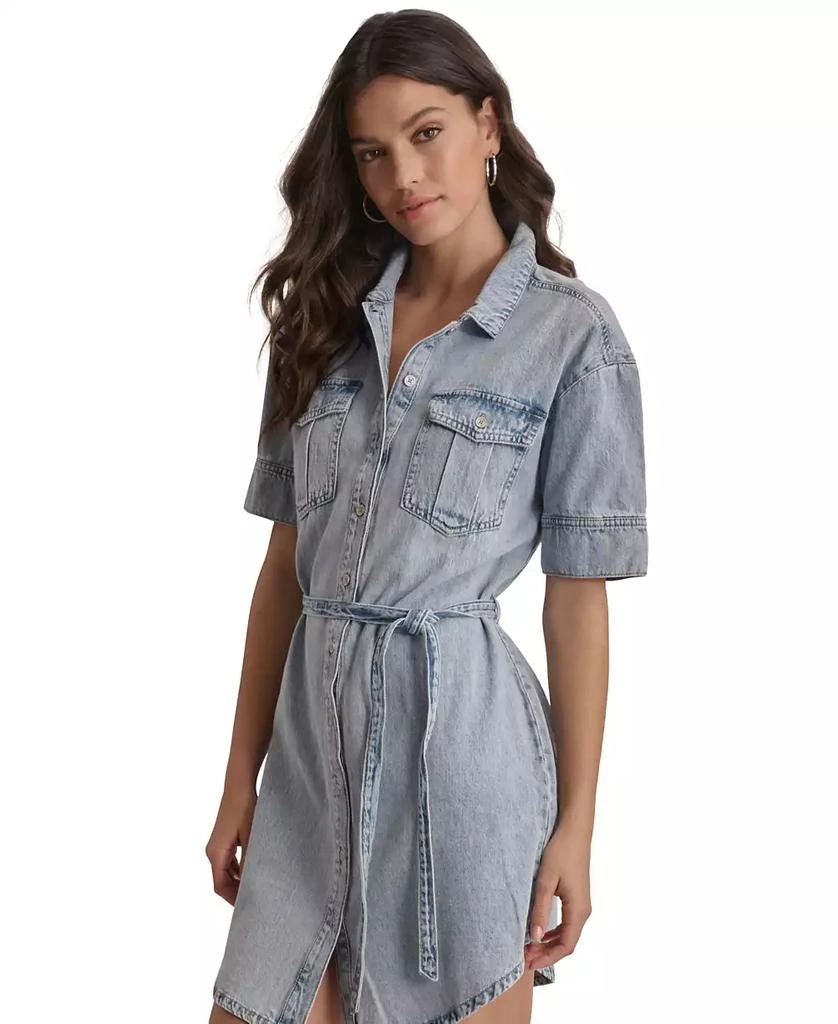 DKNY Women's Denim Self Belted  Shirtdress 2