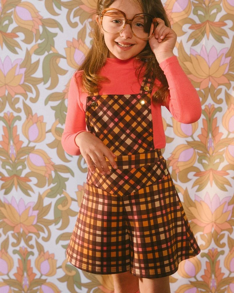 Deux par Deux Milano Shortall Plaid Magenta And Brown 2