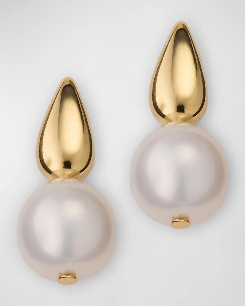 POPPY FINCH Oval Gold Drop Pearl Earrings 1
