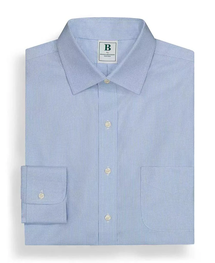 Brooks Brothers Men's Regular Fit Non-Iron Spread Collar Micro-Houndstooth Pinpoint Dress Shirt 6