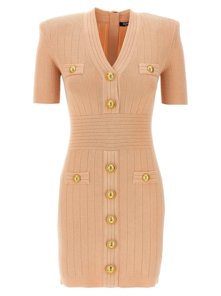 Balmain Balmain V-Neck Knitted Mini Dress 1