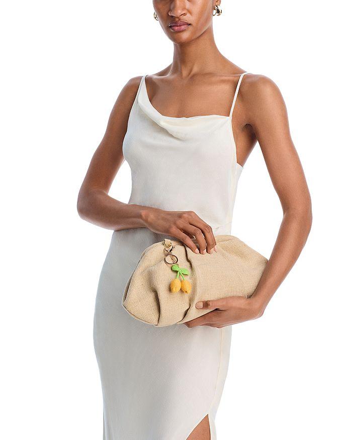 AQUA Linen & Cotton Bag Charm Pouch - Exclusive