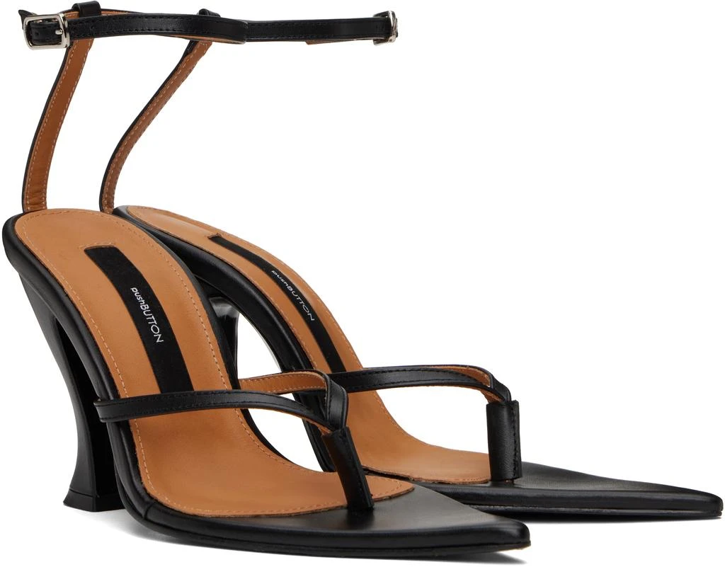 pushBUTTON Black Pointy Heels 4