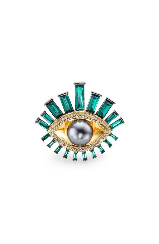Kurt Geiger Imitation Pearl 
Crystal Evil Eye Cocktail Ring 3