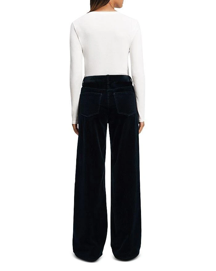 Theory 5 Pocket High Rise Stretch Straight Leg Velvet Jeans in Baltic 4