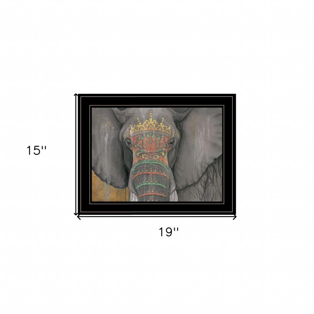 Hivvago Tattooed Elephant 2 Black Framed Print Wall Art 5
