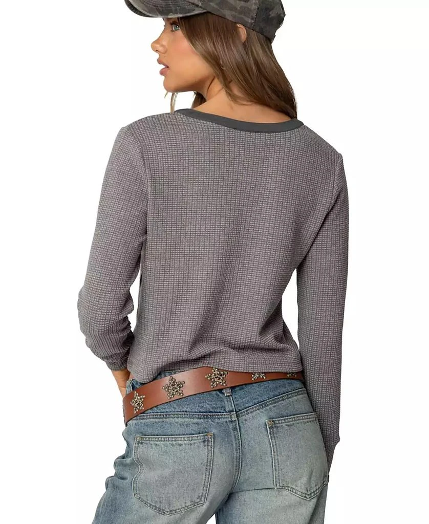 Edikted Women
s Ruth Henley Waffle Top 2