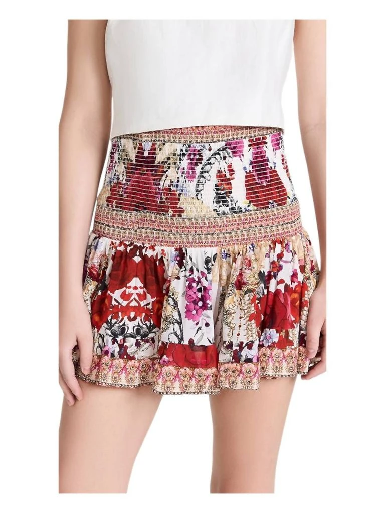 Camilla Short Shirred Skirt In Reign Of Roses 1