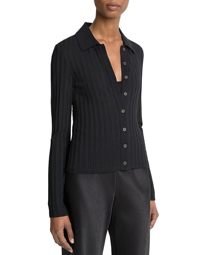 Vince Rib Knit Collared Cardigan 3