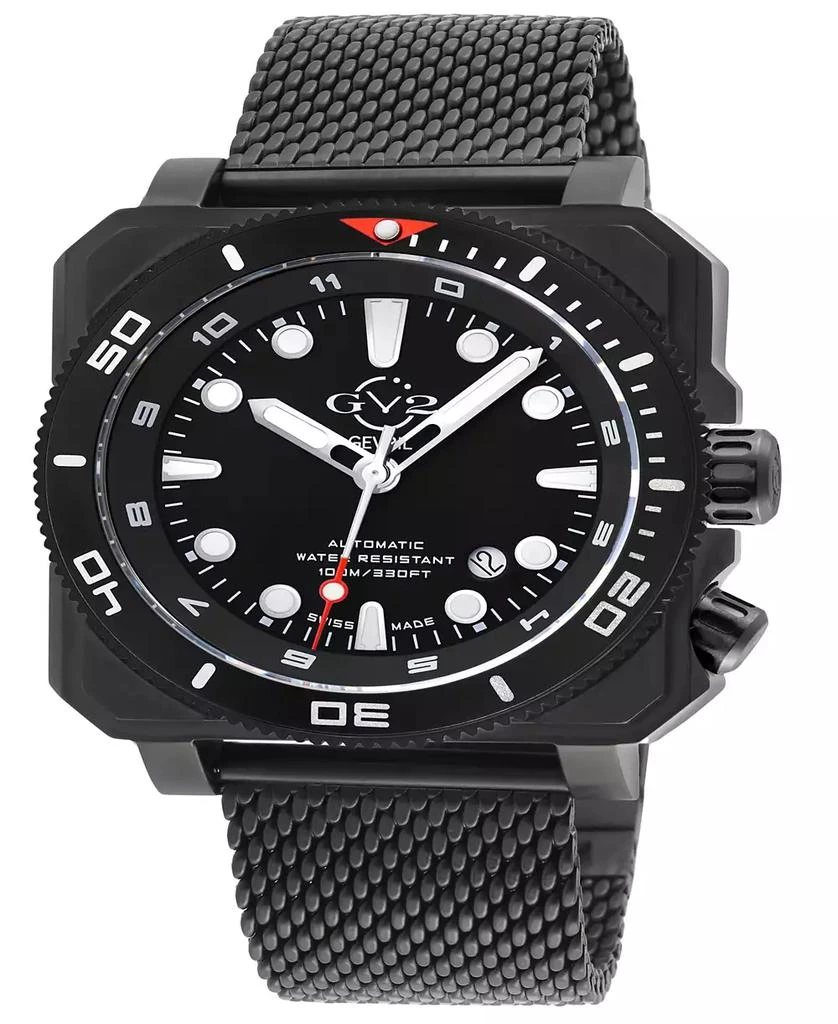 Gevril Men's XO Submarine Black Stainless Steel Watch 44mm 1