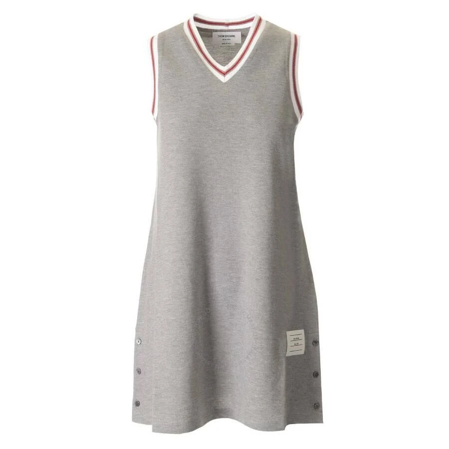 Thom Browne Classic Pique Stripe V-Neck Tennis Dress 1