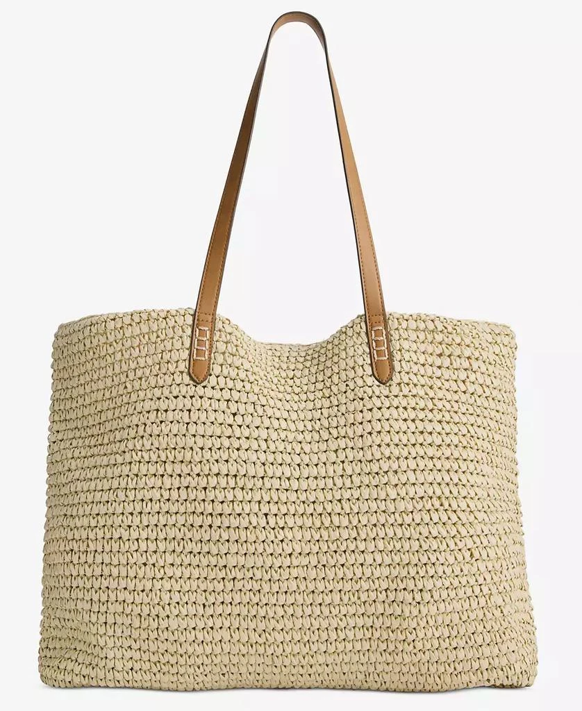 Style & Co Extra-Large Geo Pattern Straw Tote, Exclusively at Macy's 4