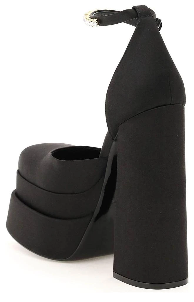 Versace Versace Medusa Head Charm Satin Platform Pumps 3