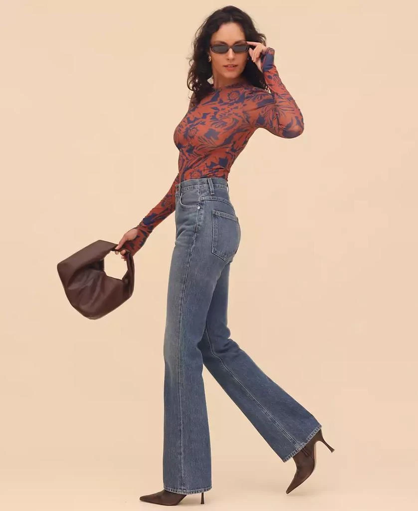 Avec Les Filles Women's Printed Mesh Long-Sleeve Top 8
