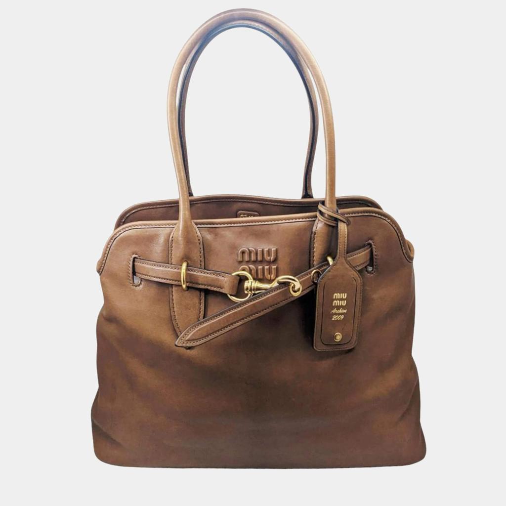 ★完売必須★【Miu Miu】 BORSA AVENTURE バッグ 5BC182VOOO2CSS Miu Miu Aventure Leather Bag Miu Miu
