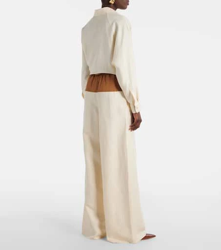 Max Mara Gestro linen and silk wide-leg pants 3