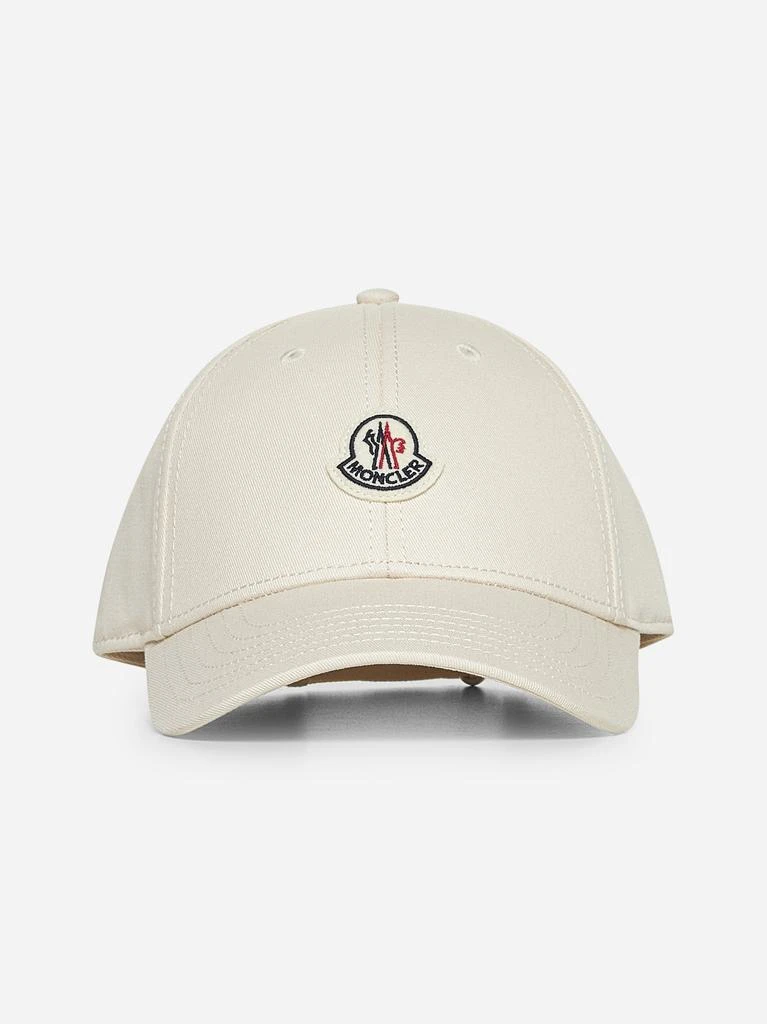 MONCLER Ivory gabardine baseball cap 1