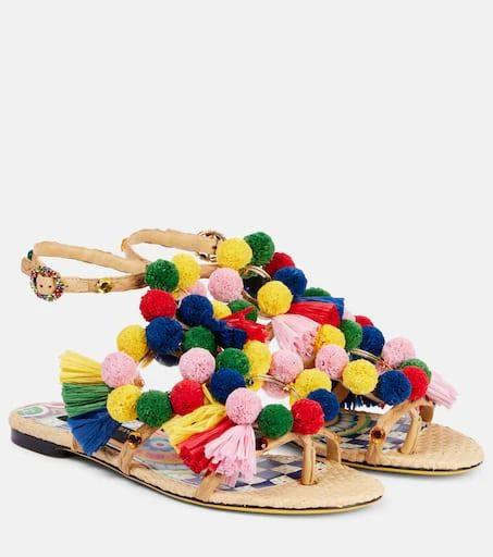 Dolce 
Gabbana Embellished raffia sandals 1
