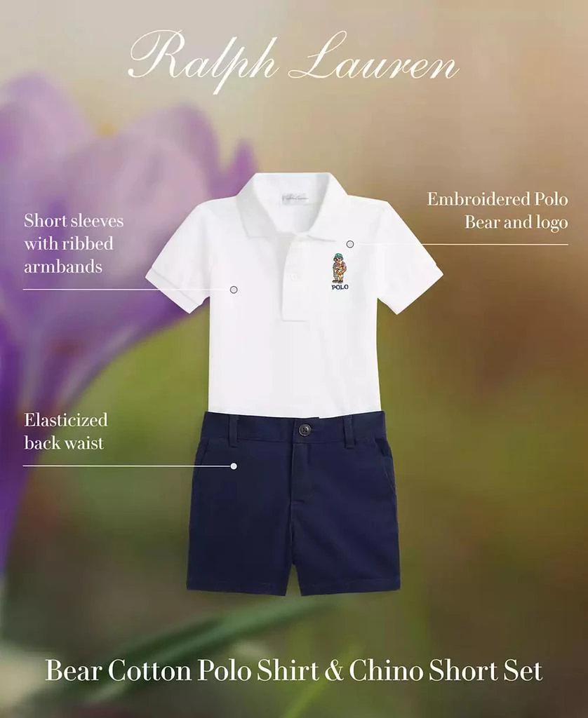 Ralph Lauren Baby Boys Mesh Polo Shirt & Chino Short Set 4