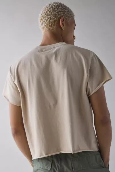 Urban Renewal ReMADE By UO Boxy Cropped Raw Cut Tee 4