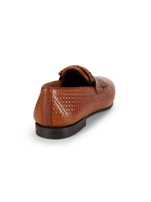 Shop Basket Weave Leather Tassel Loafers on Sale at 