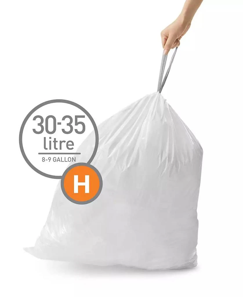 simplehuman Code H 100pk Custom Fit Liners with 5 Quick Dispense Packs, 30-35L Kitchen Trash Bag Liners 2