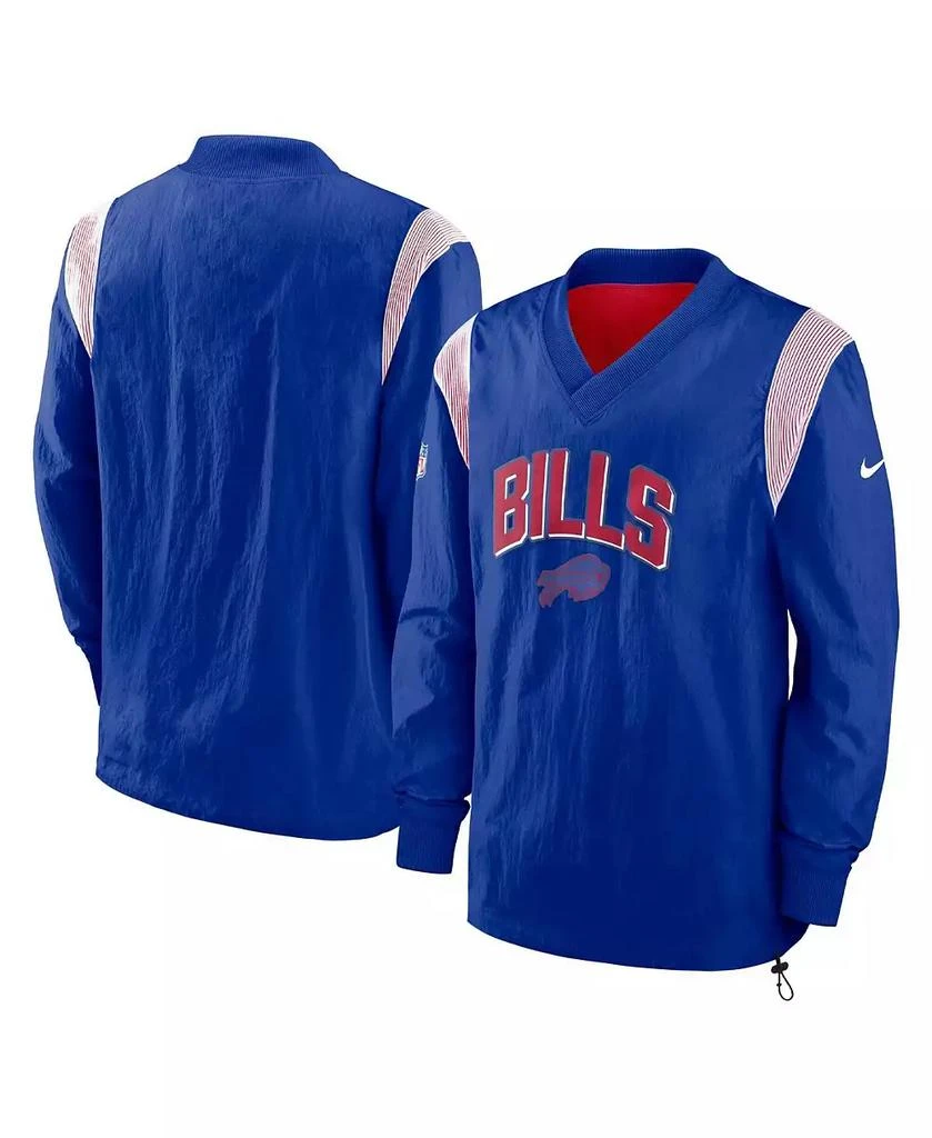 NIKE Men's Royal Buffalo Bills Sideline Athletic Stack V-Neck Pullover Windshirt Jacket 1