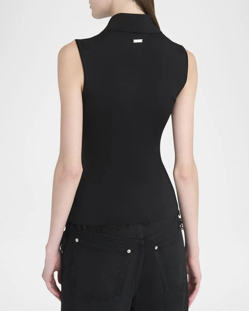 Salvatore Ferragamo Sleeveless Viscose Knit Polo Top 3