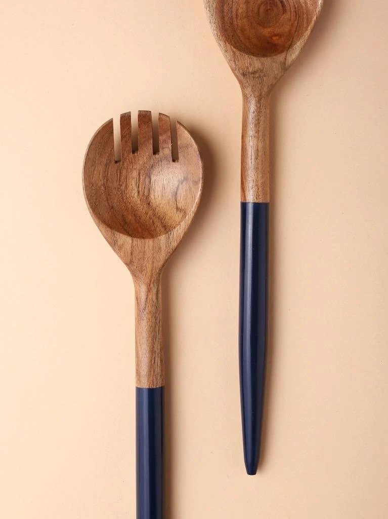 Tiramisu Resin & Wood Salad Server 2 Piece Set 4