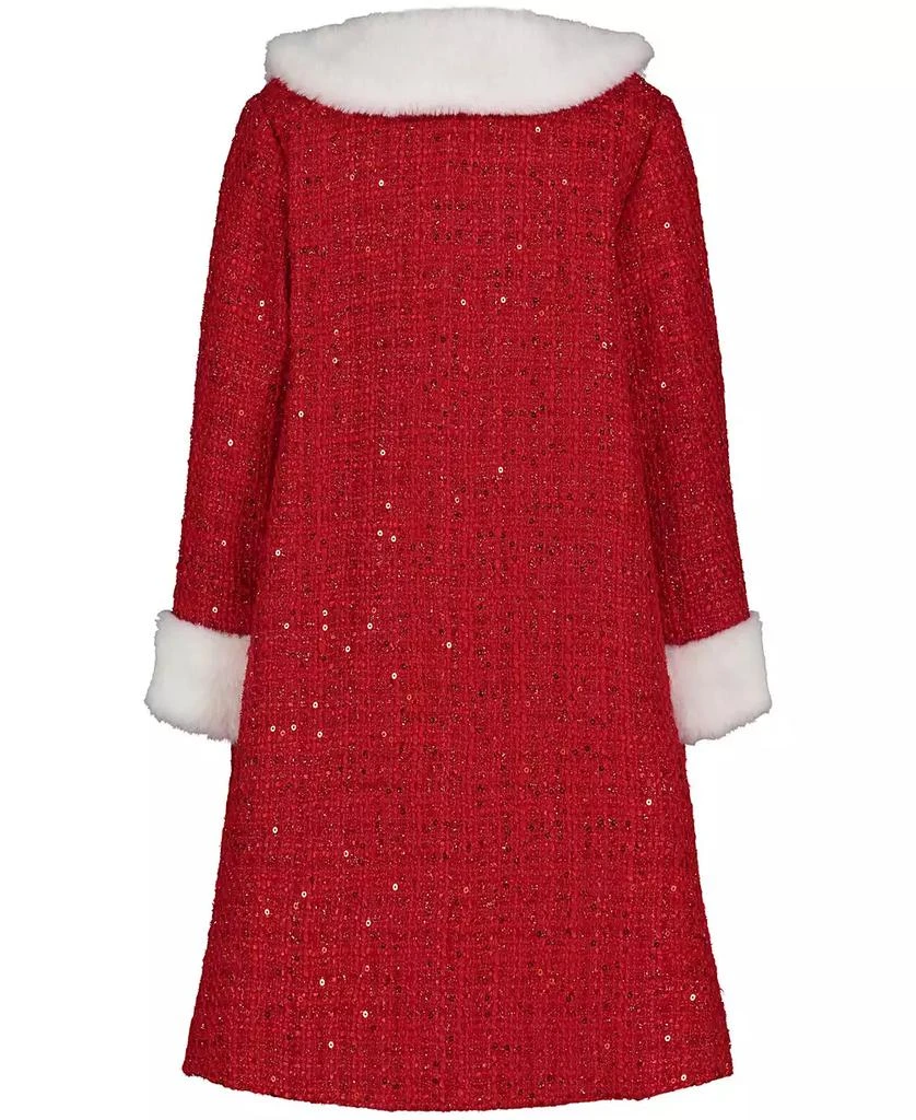 Blueberi Boulevard Fit-and-Flare Sequn Tweed Dress Coat with Hat Set 2