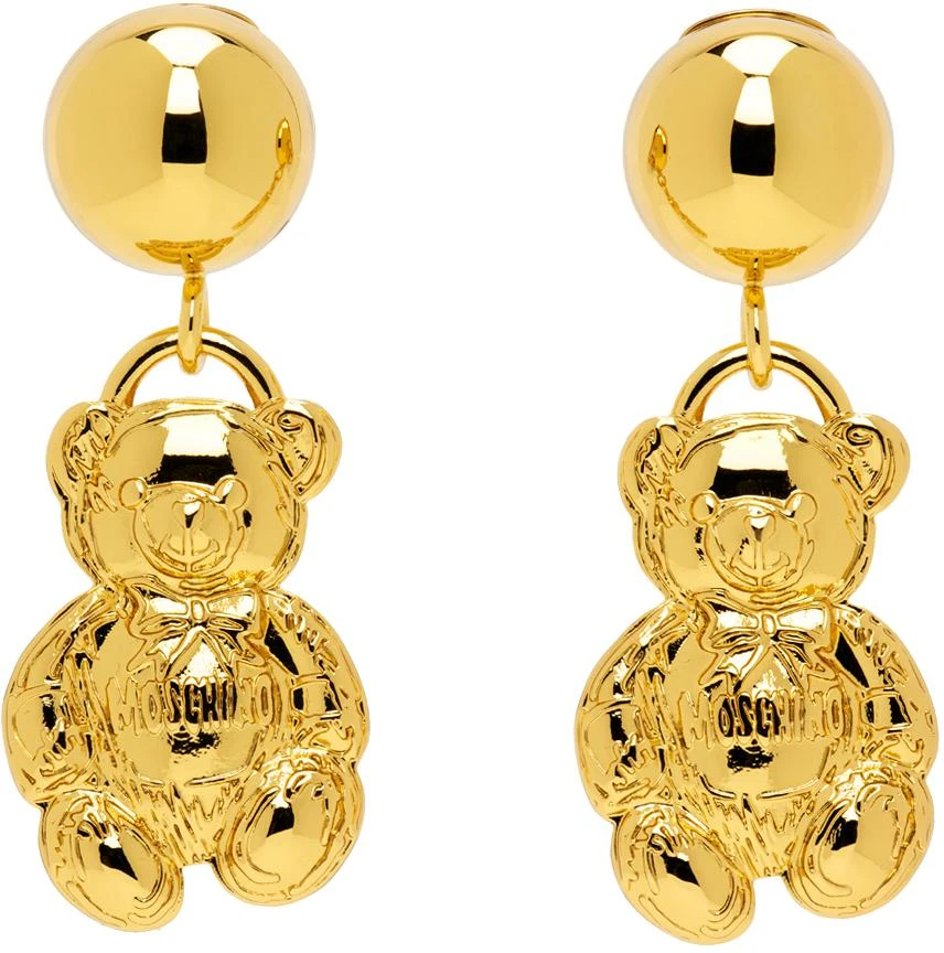 Moschino Gold Archive Teddy Bear Earrings 1