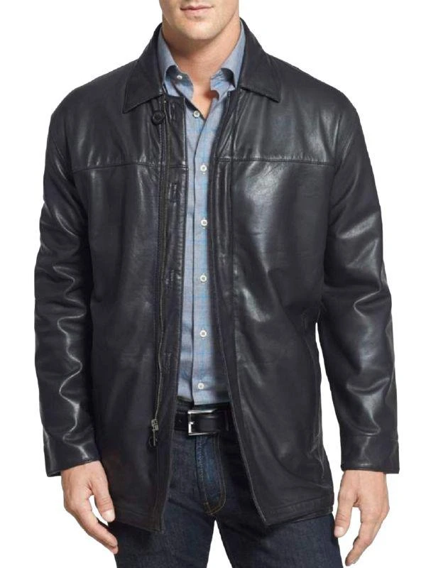 Missani Le Collezioni Classic Fit Reversible Leather & Wool Car Coat ...