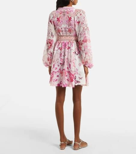 Camilla Gathered floral silk minidress 3