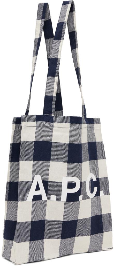 A.P.C. Off-White & Navy Lou Tote