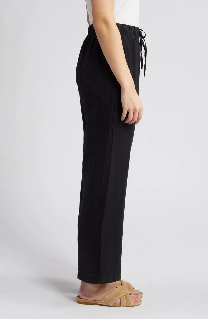 Caslon Drawstring Straight Leg Linen Pants 4