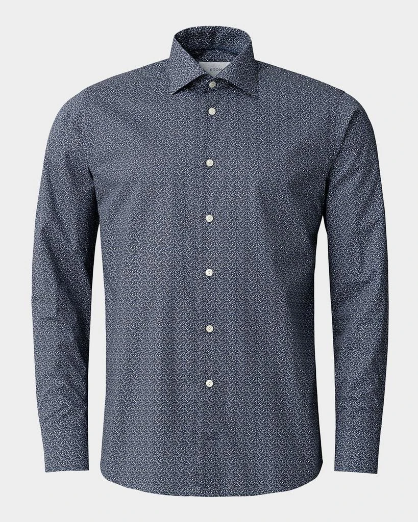 Eton Slim Fit Floral Dress Shirt, Size 17.5 - Blue at Nordstrom Rack