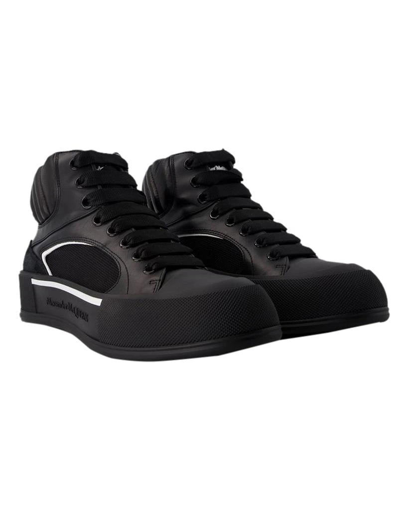 Alexander McQueen Deck Sneakers - Alexander McQueen - Leather - Black/White 2