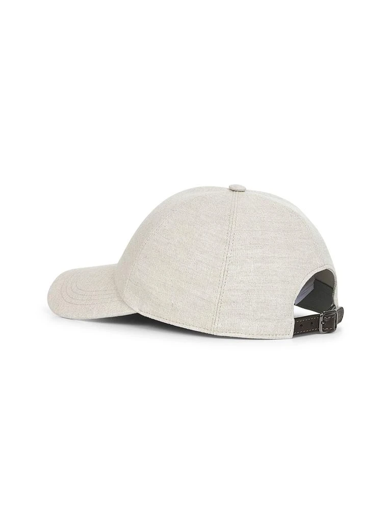 Brunello Cucinelli Beige Linen Cap (Baseball Women\'s Hat) Shop BRUNELLO CUCINELLI | Beige Sparkling Canvas Baseball  main image 3